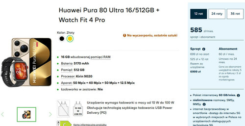 Huawei Pura 80 Ultra i Huawei Watch Fit 4 Pro