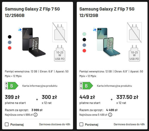 Samsung Galaxy Z Flip7 256 i 512 GB