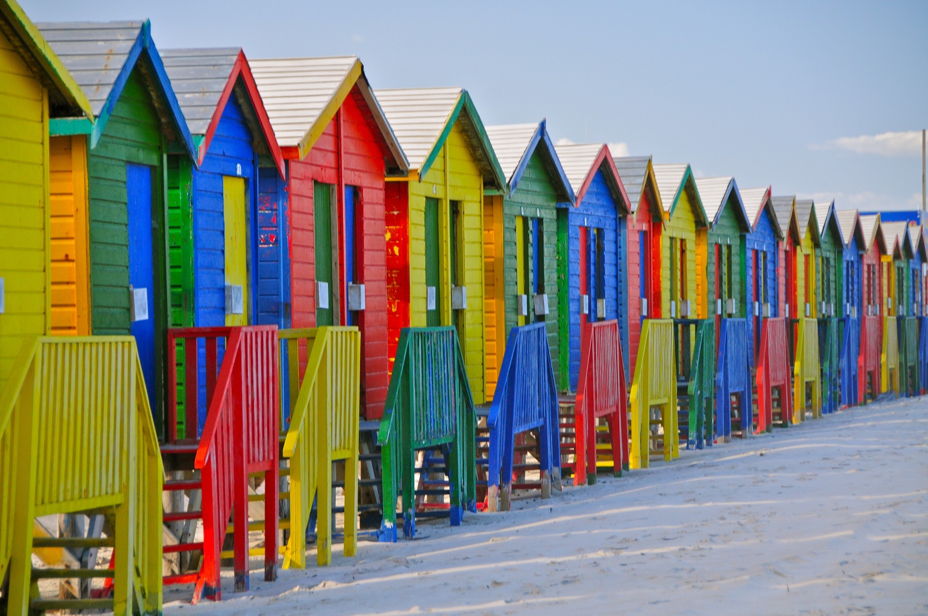 Colored Beach Huts, Kapsztad,