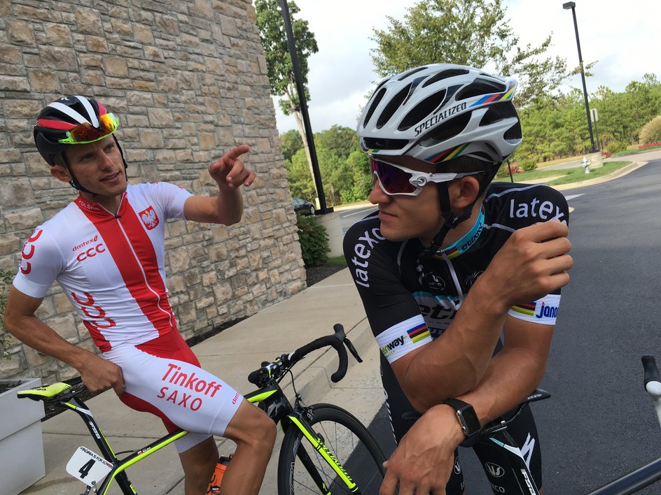 Rafał Majka i Michał Kwiatkowski w 2015 r. na MŚ w Richmond