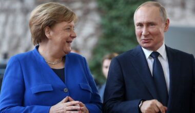 Angela Merkel i Władimir Putin, Berlin, 19 stycznia 2020 r.