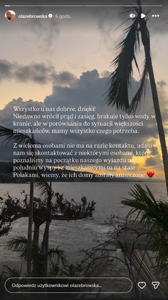 Relacja na Instagramie Aleksandry Żebrowskiej