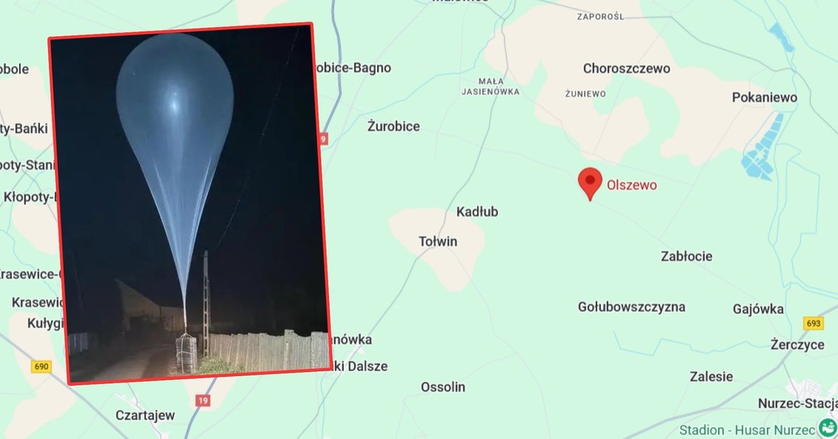 Kolejne balony wylądowały na Podlasiu. Miały podczepione paczki - Onet