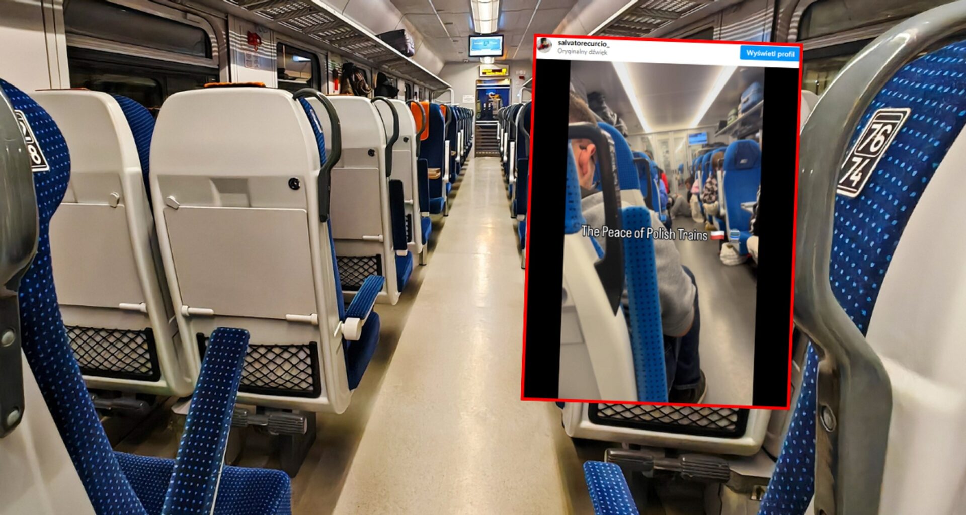 Włoch pokazał nagranie z podróży pociągiem w Polsce