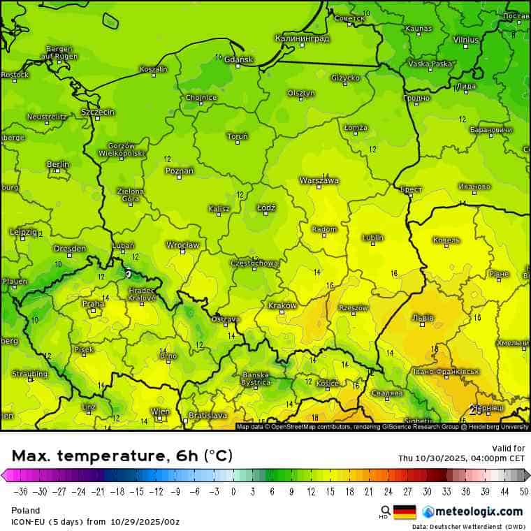 silne ocieplenie i zmiana pogody w Polsce