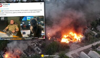 Ukraiński oficer wywołał burzę w sieci. Pokazał zdjęcie z psem i mapami