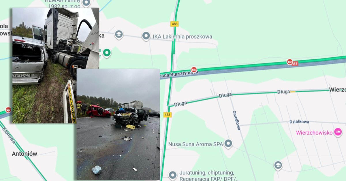 Karambol na autostradzie A1. Trwa akcja służb - Onet