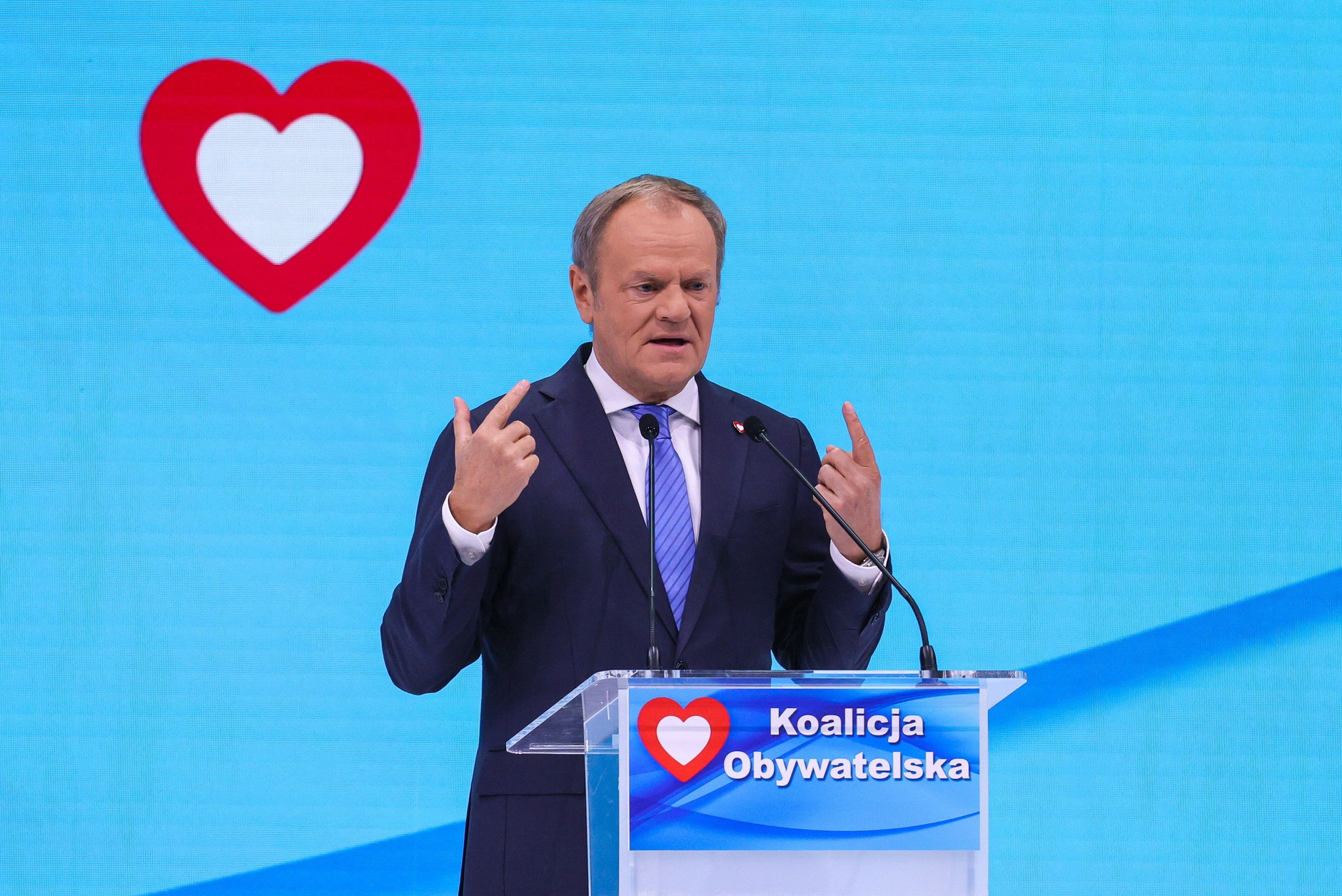 Donald Tusk na konwencji KO