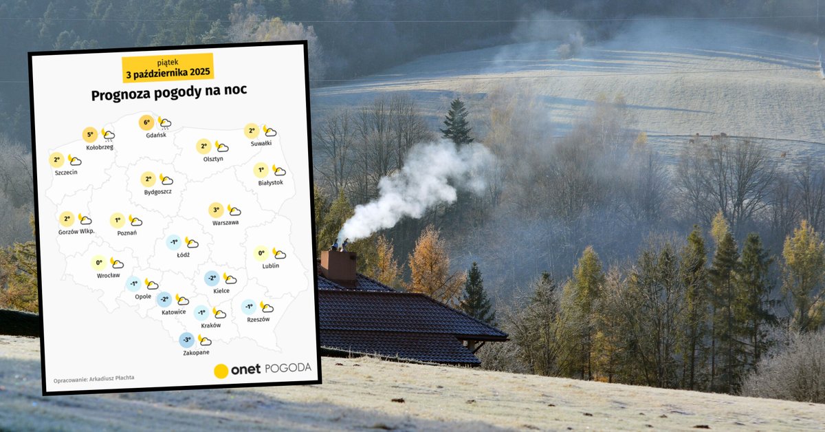 Noc na ogół zapowiada się pogodnie, ale zimno, lokalnie z lekkim mrozem