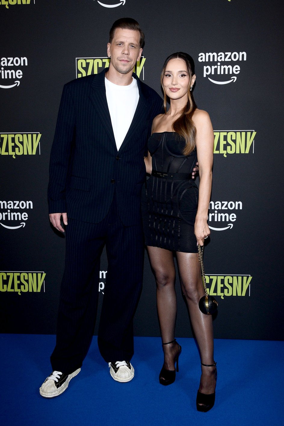 Wojciech Szczęsny i Marina Łuczenko-Szczęsna na premierze filmu