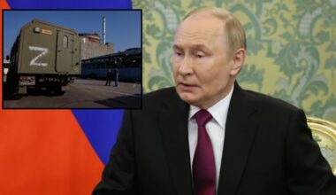 Władimir Putin w Moskwie, 7 sierpnia 2025 r.; po lewej stronie: rosyjski pojazd wojskowy w pobliżu elektrowni jądrowej w Zaporożu w Enerhodarze, 15 czerwca 2023 r.