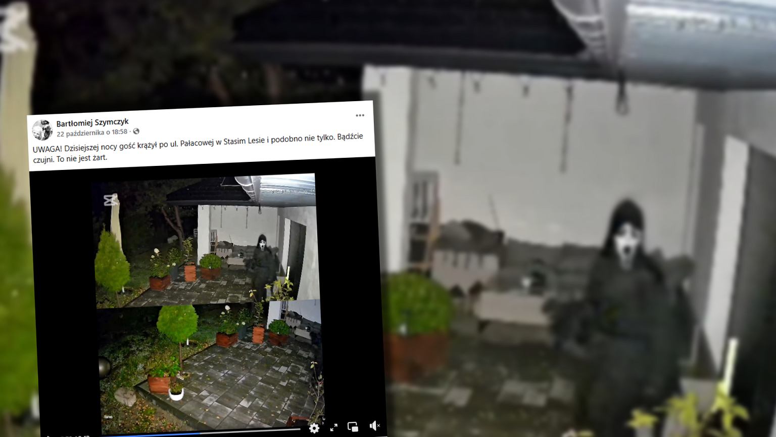 Zamaskowana postać wchodzi na posesje. Mieszkańcy Serocka i okolic obawiają się włamań