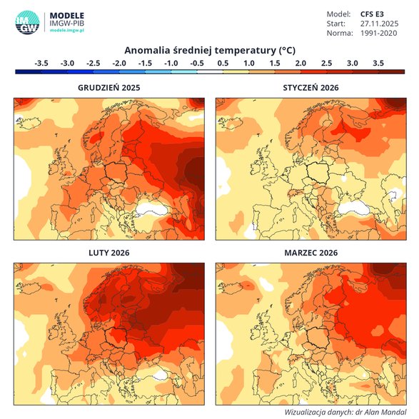 Najcieplejszym zimowym miesiącem ma być luty