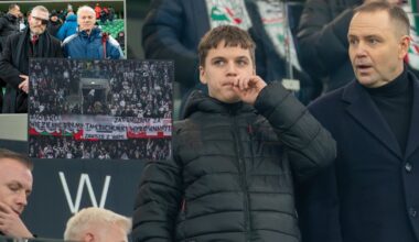 Grzegorz Braun i Janusz Waluś na meczu Legia – Sparta