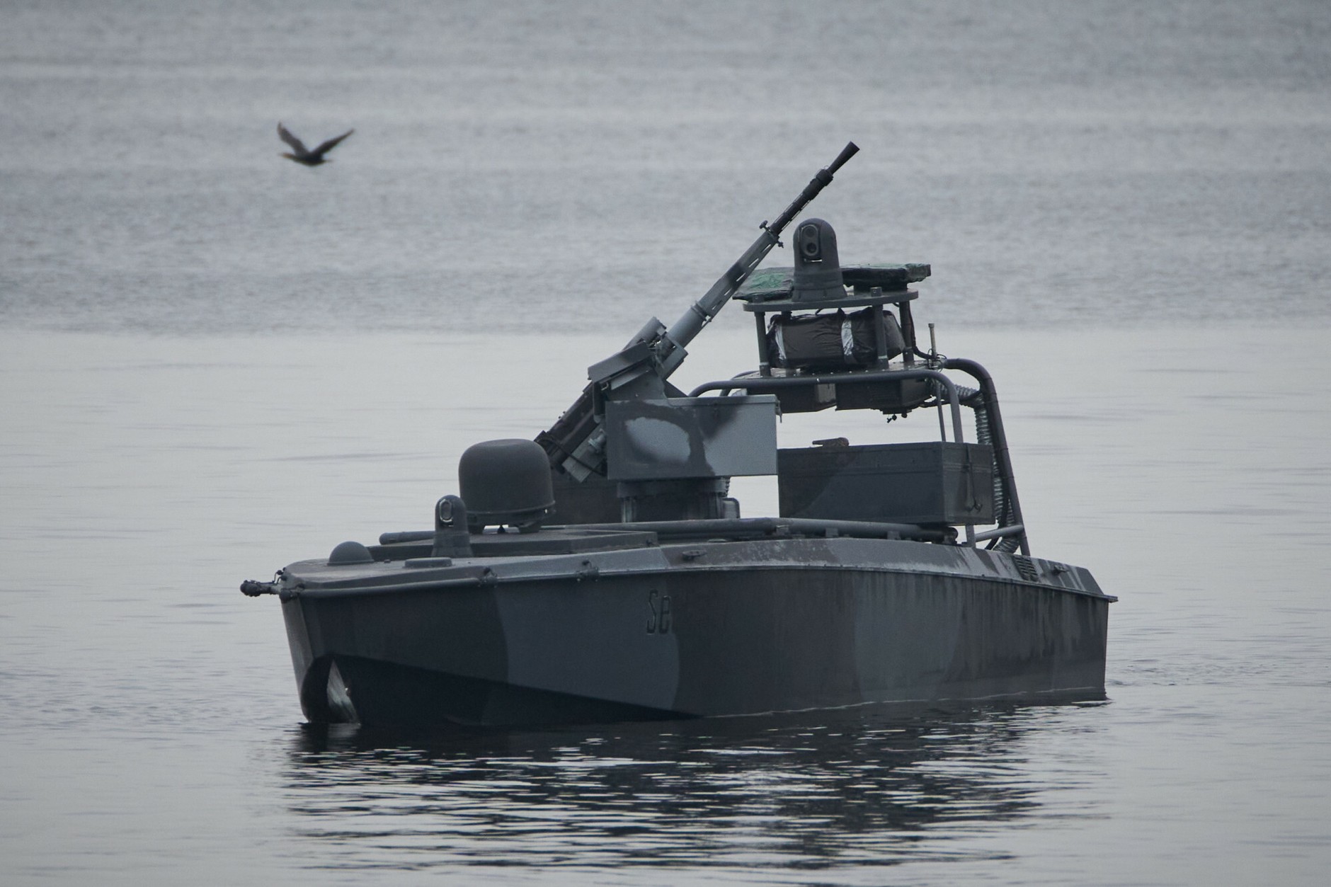 Dron Sea Baby podczas pokazu przeprowadzonego przez Służbę Bezpieczeństwa Ukrainy w nieujawnionej lokalizacji w Ukrainie, 17 października 2025 r.