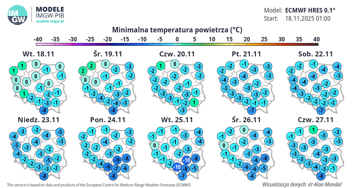 Do Polski nadciągają mroźne noce. Temperatura lokalnie spadnie poniżej -5 st. C