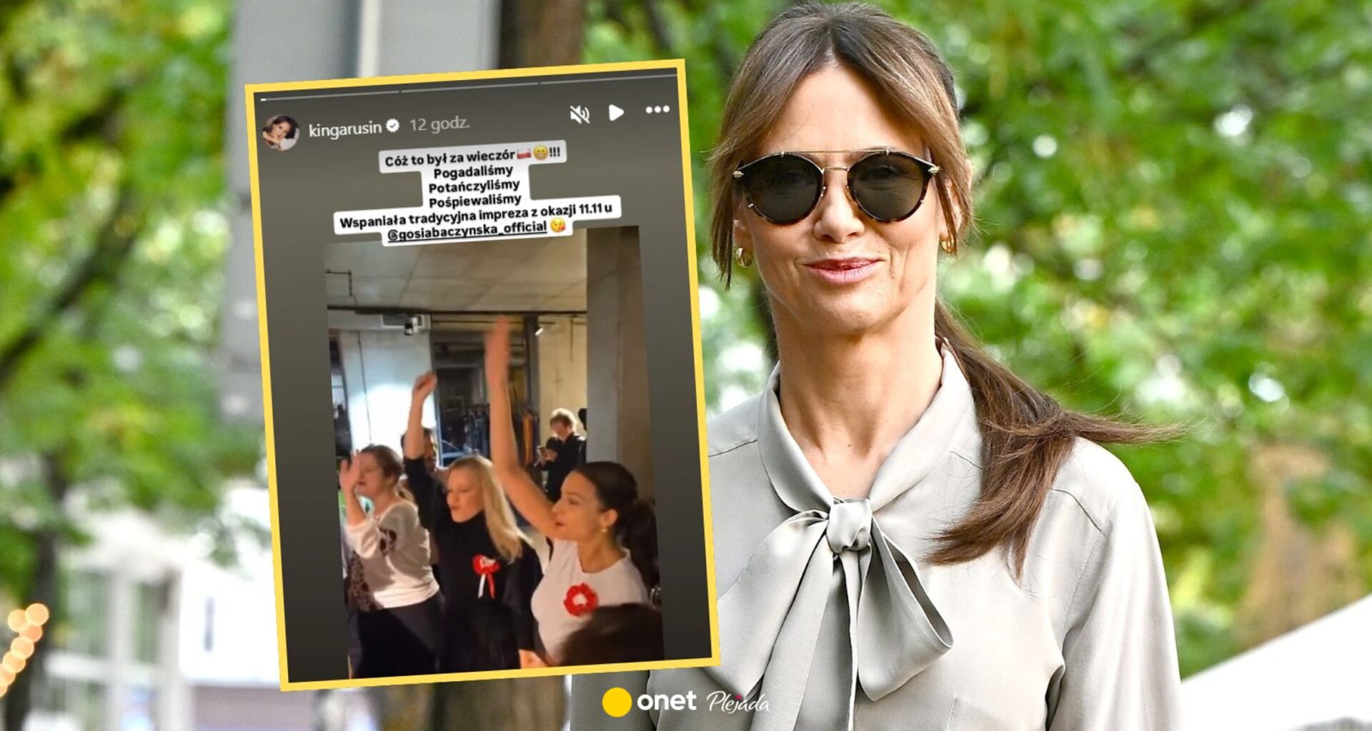 Kinga Rusin relacjonuje patriotyczną imprezę Gosi Baczyńskiej. Tańcom nie było końca