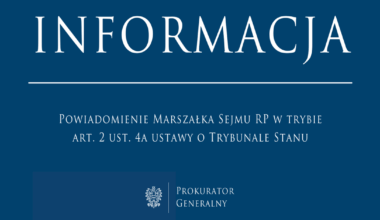 Powiadomienie Marszałka Sejmu RP w trybie art. 2 ust. 4a ustawy o Trybunale Stanu - Prokuratura Krajowa