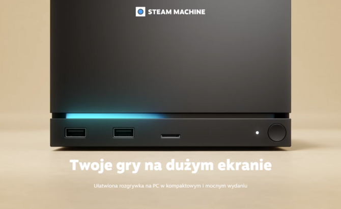 Valve oficjalnie prezentuje komputer Steam Machine. Niewielki zestaw PC z procesorem AMD Zen 4 i kartą Radeon RDNA 3 [1]