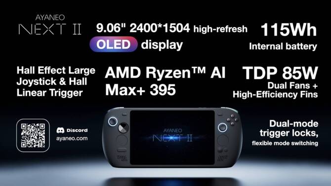 AYANEO Next II - Nowy handheld z AMD Ryzen AI Max+ 395 otrzyma akumulator o rekordowo dużej pojemności [7]