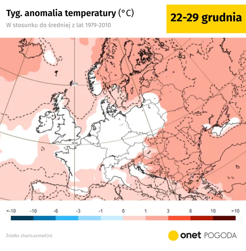 Przede wszystkim trzecia dekada grudnia zapowiada się chłodniej