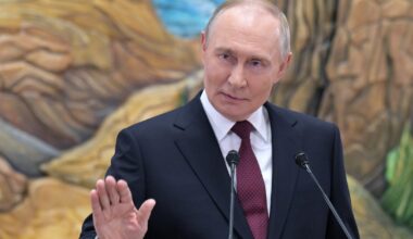 Prezydent Rosji Władimir Putin podczas w konferencji prasowej po szczycie Organizacji Układu o Bezpieczeństwie Zbiorowym. Biszkek, Kirgistan, 27 listopada 2025 r.