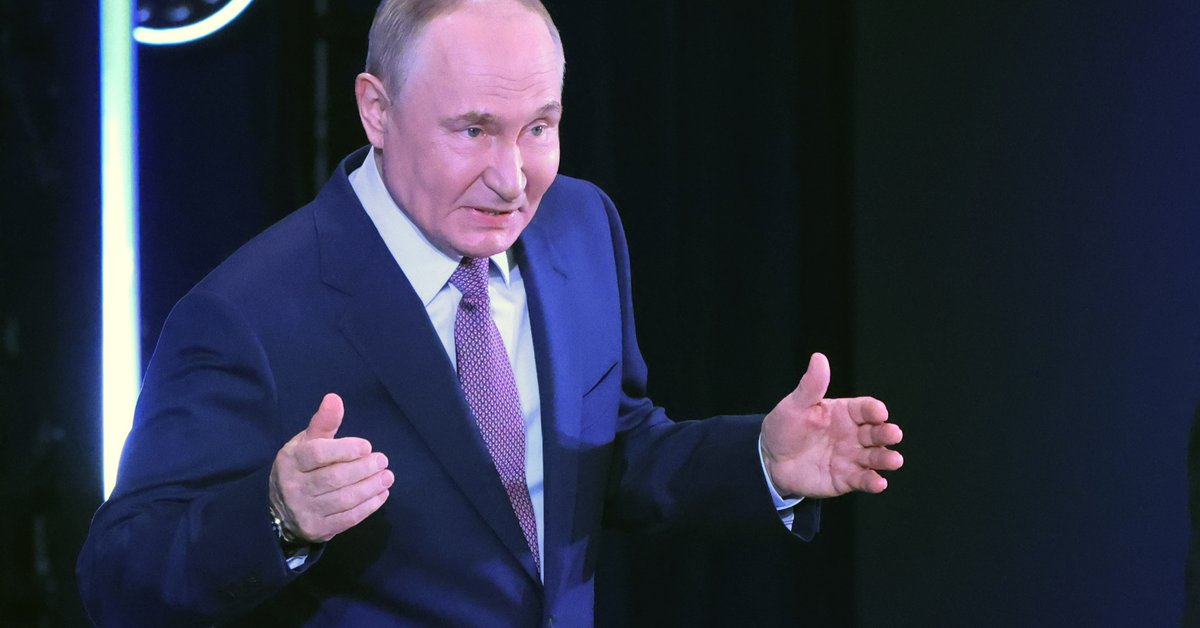 Prezydent Rosji Władimir Putin podczas kongresu Rosyjskiego Towarzystwa Geograficznego w Moskwie, 23 października 2025 r. w Moskwie