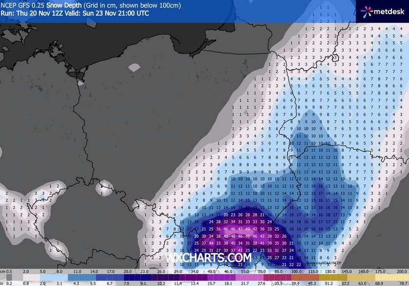 Na południu kraju do niedzieli może spaść 50 cm śniegu