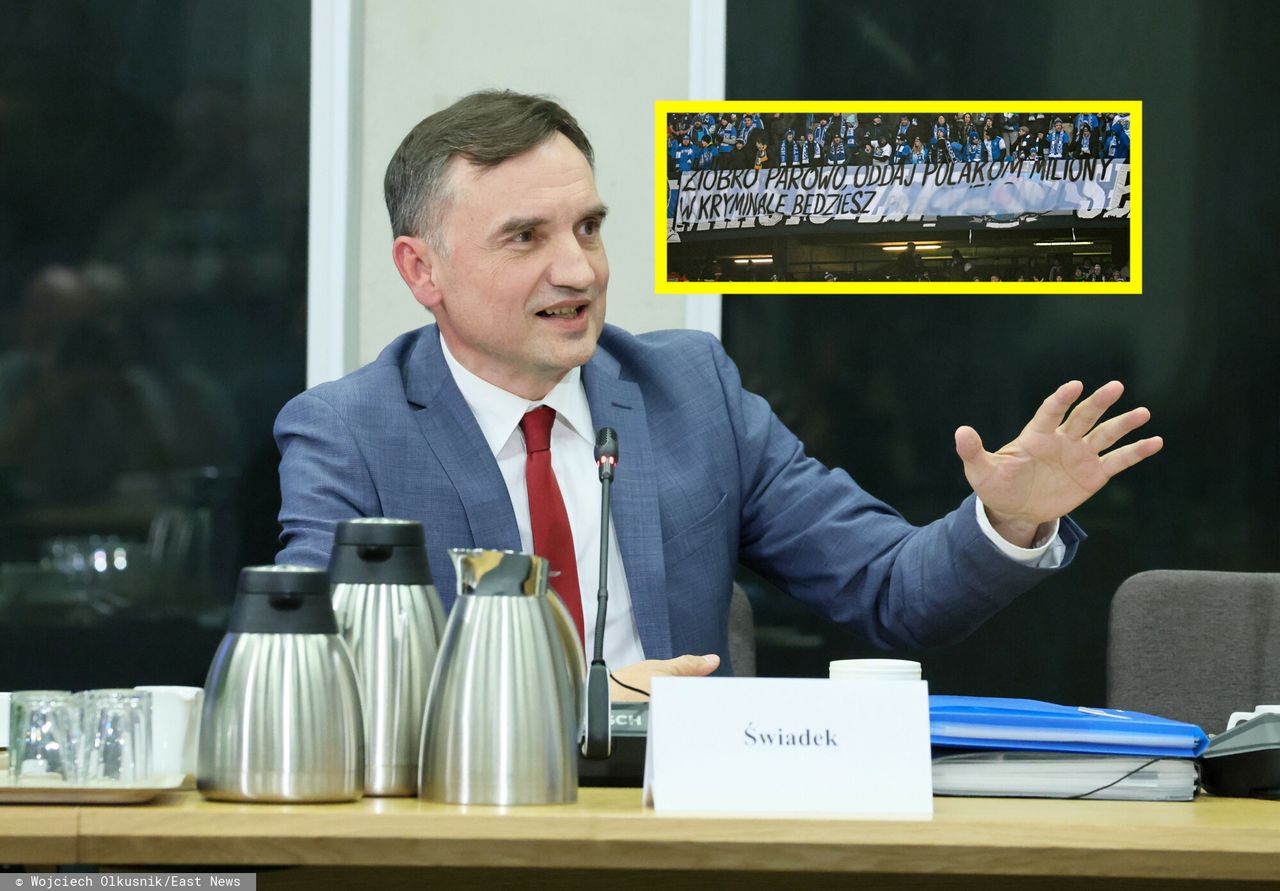 Banery na stadionach. Ekspert tłumaczy, skąd zwrot przeciwko Ziobrze