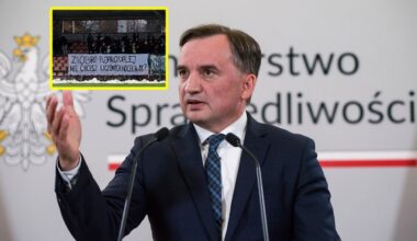 Kolejne uderzenie kibiców w Ziobrę. Tym razem taki napis na trybunach