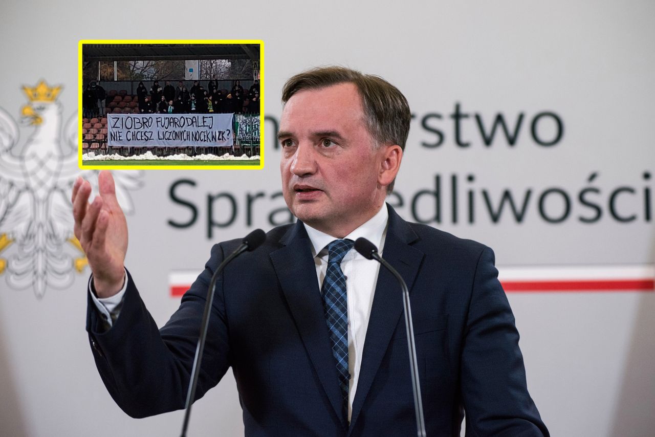 Kolejne uderzenie kibiców w Ziobrę. Tym razem taki napis na trybunach