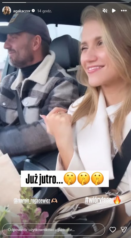 Marcin Rogacewicz, Agnieszka Kaczorowska (zrzut ekranu: Instagram Agnieszki Kaczorowskiej)