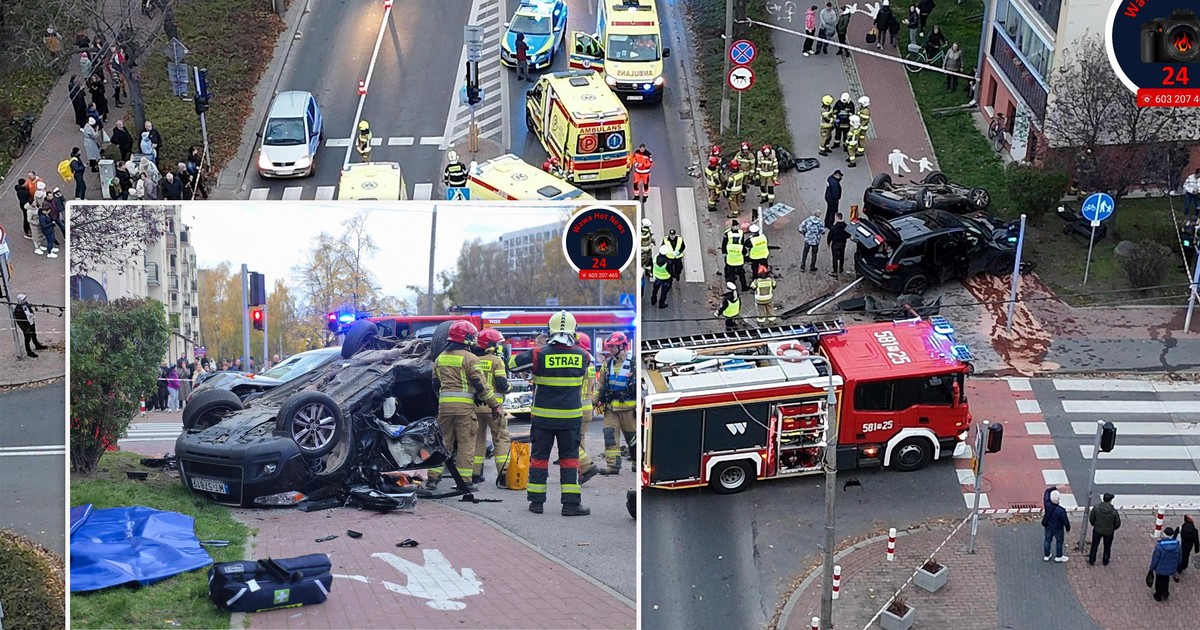 Poważny wypadek w Pruszkowie. Rannych co najmniej siedem osób, w tym dzieci