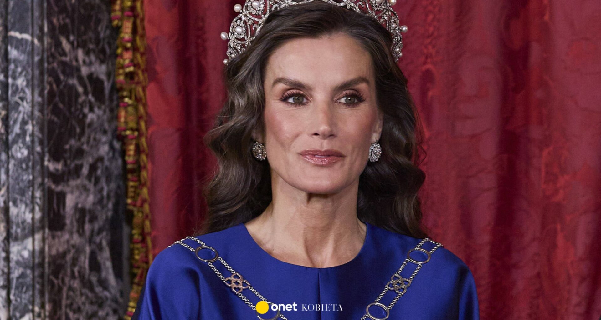 Królowa Letycja zachwyca w Madrycie. Jej wybór sukni zaskoczył gości - Kobieta Onet