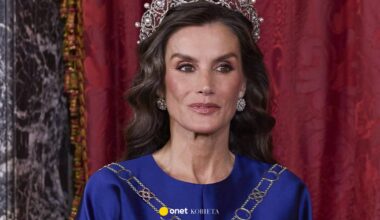 Królowa Letycja zachwyca w Madrycie. Jej wybór sukni zaskoczył gości - Kobieta Onet