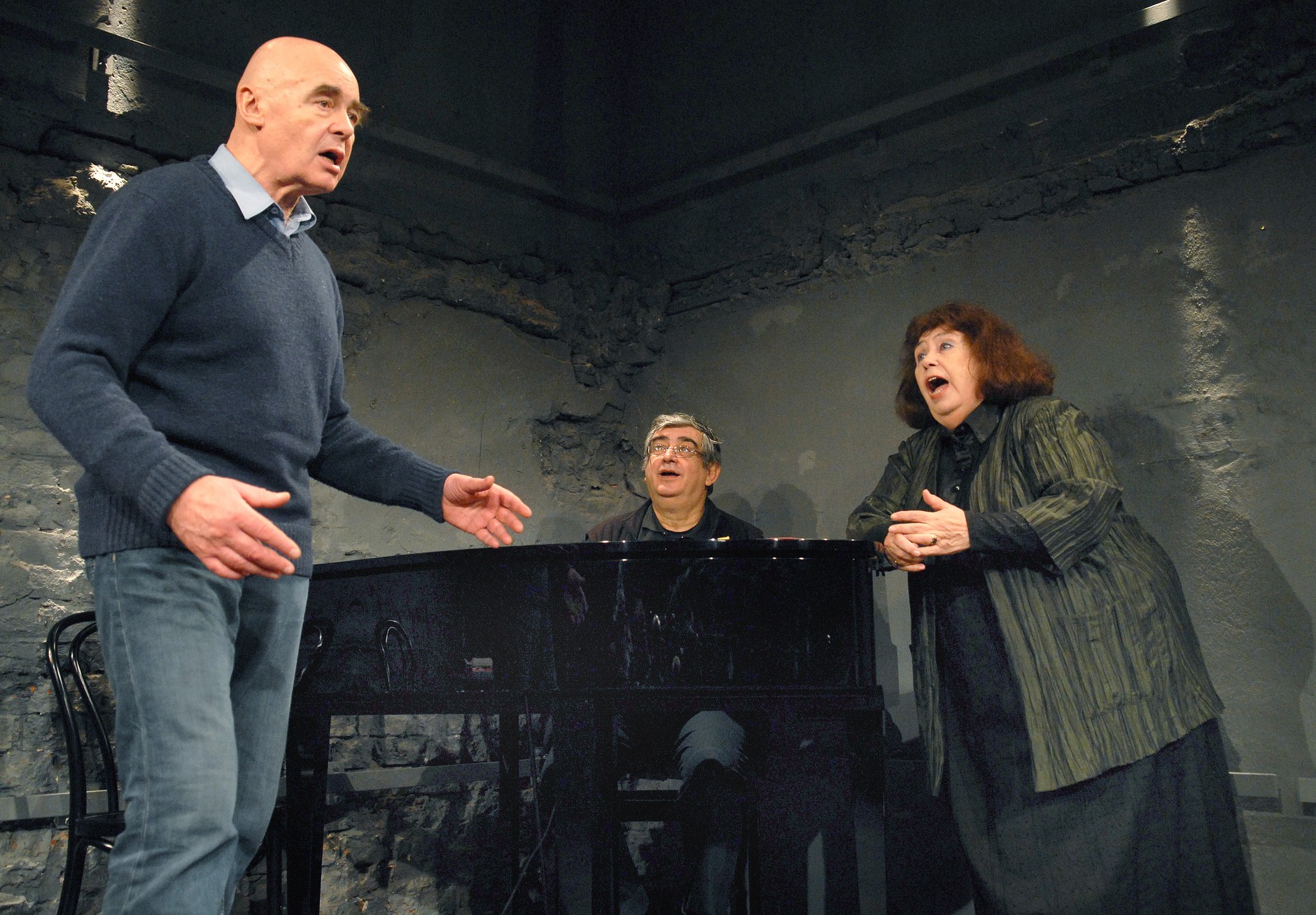 Stanisław Tym, Jerzy Derfel i Zofia Merle w 2009 r.