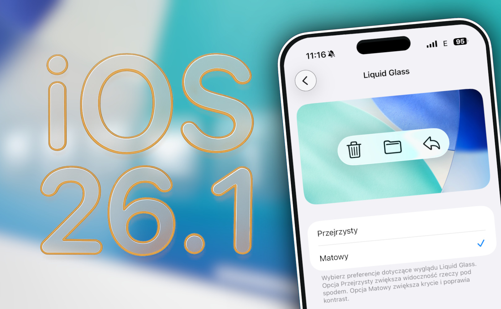 iOS 26.1 ląduje na iPhone’ach. Przywitajcie nową wersję Liquid Glass