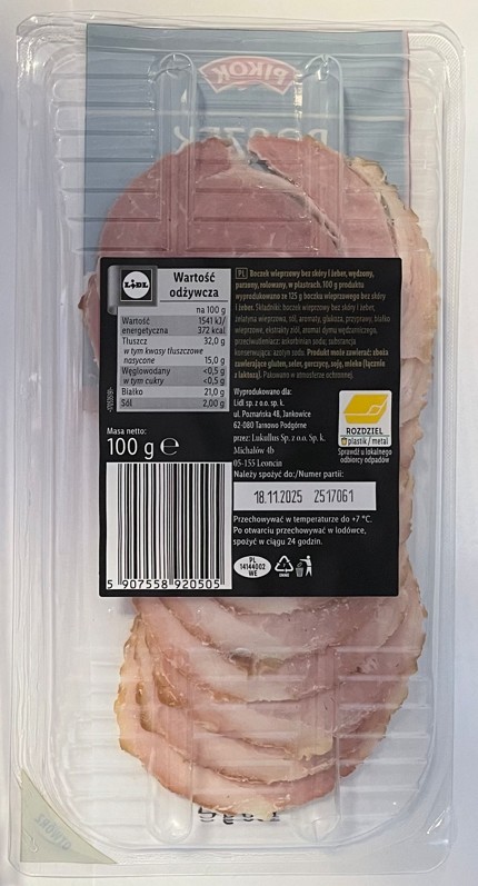 Boczek rolowany premium wycofany ze sprzedaży