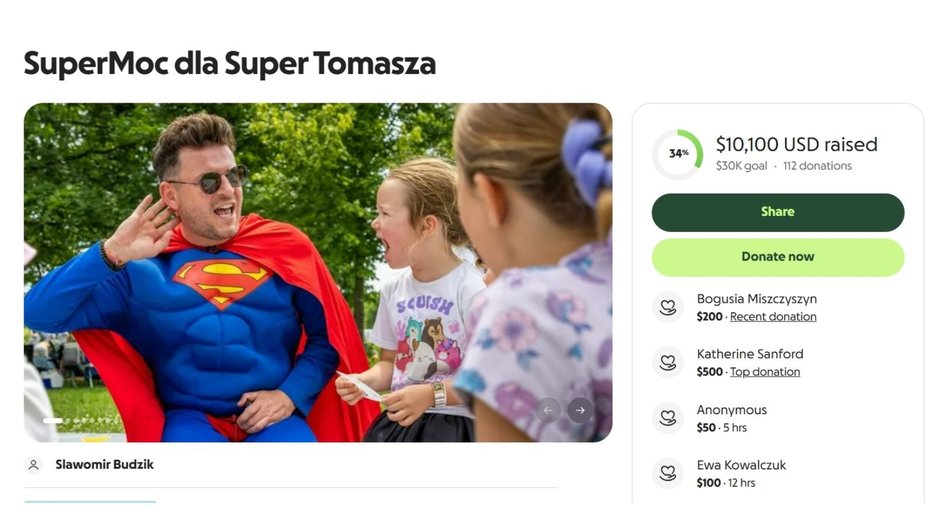 Zbiórka w serwisie GoFundMe 7.11.2025 r. (godz. 8.45 polskiego czasu)