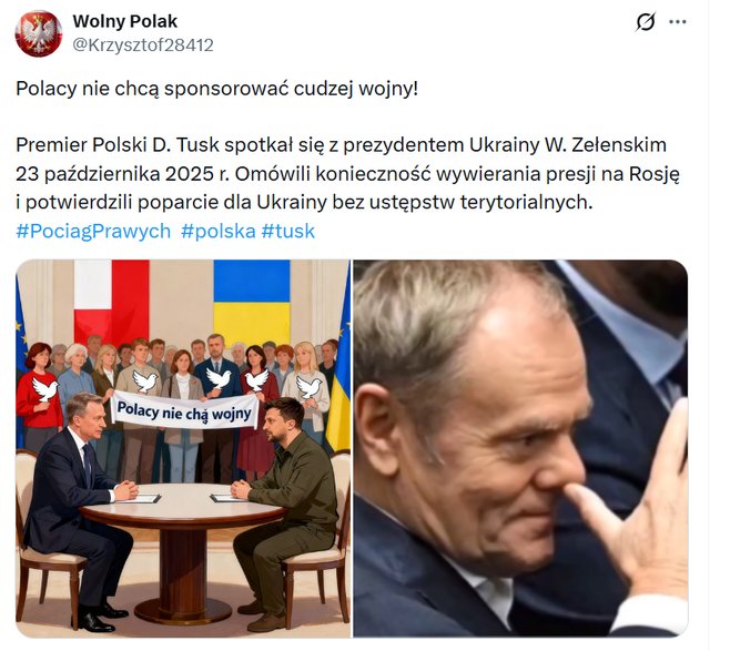 Wpis konta Wolny Polak z 23 października