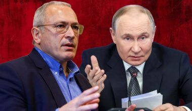 Po lewej opozycjonista Kremla Michaił Chodorkowski, po prawej Władimir Putin