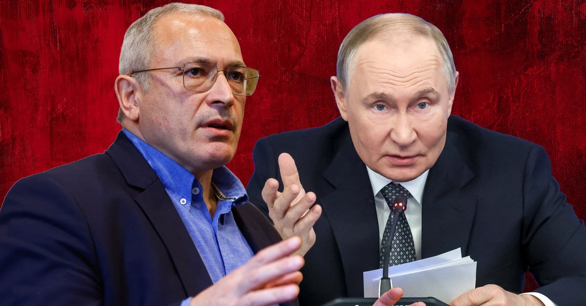 Po lewej opozycjonista Kremla Michaił Chodorkowski, po prawej Władimir Putin