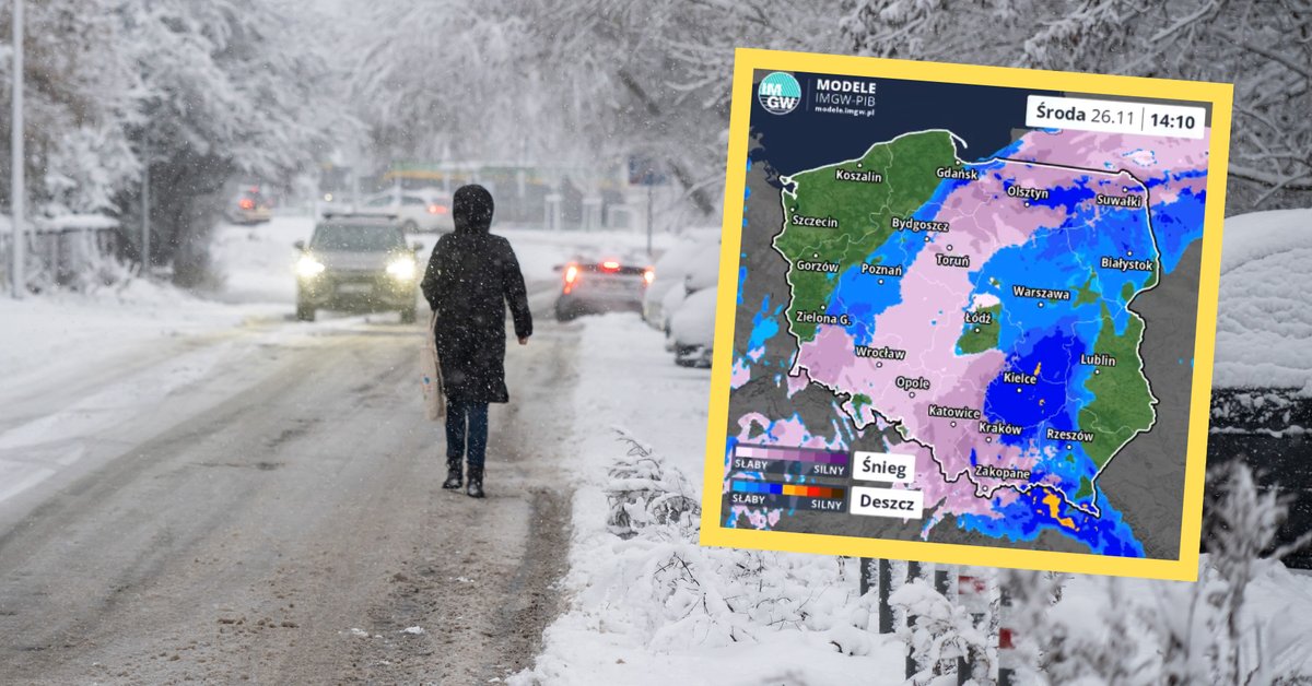 Niespokojne godziny w sporej części Polski. Śnieżyca i deszcz to nie wszystko