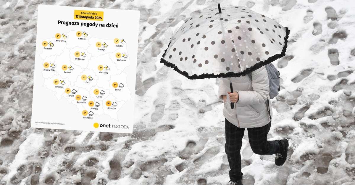 W poniedziałek na południowym wschodzie przejdą ulewy i śnieżyce
