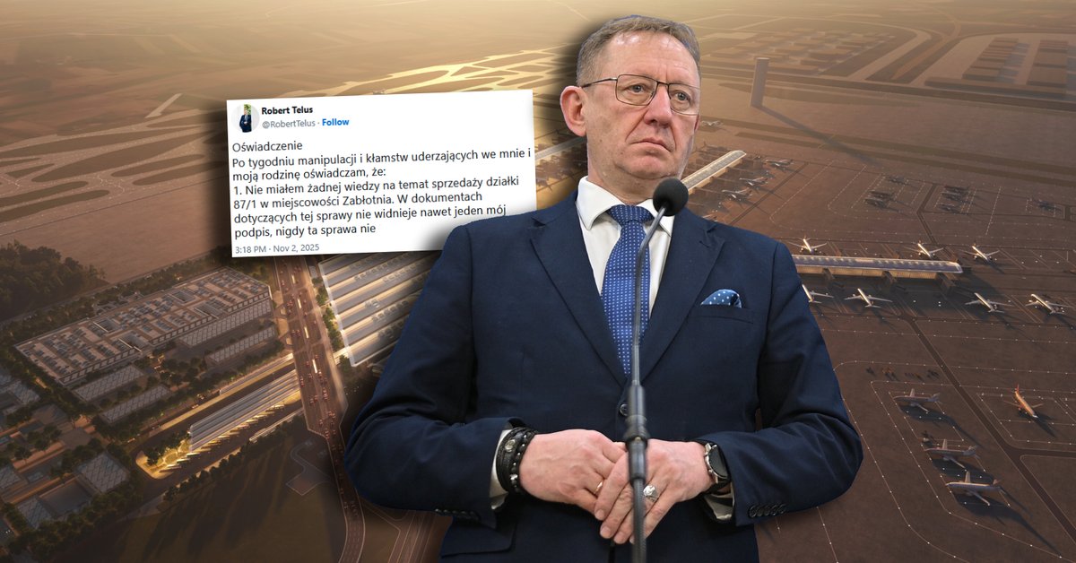 Afera wokół działki pod CPK. Robert Telus odpiera zarzuty. "Nie miałem wiedzy"