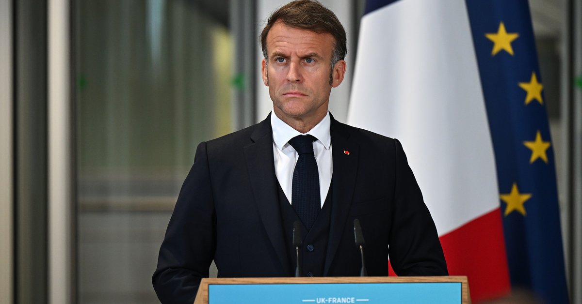 Prezydent Francji Emmanuel Macron w Londynie, 10 lipca 2025 r.