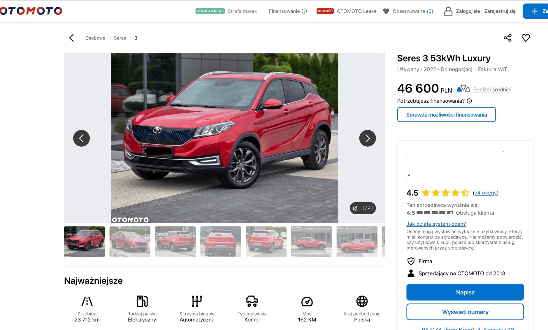 3-letni Seres 3 z minimalnym przebiegiem wart jest dzić mniej niż trzecią część pierwotnej wartości