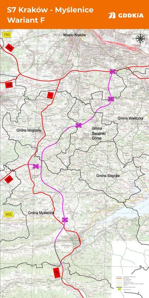 S7 Kraków-Myślenice. Wariant F