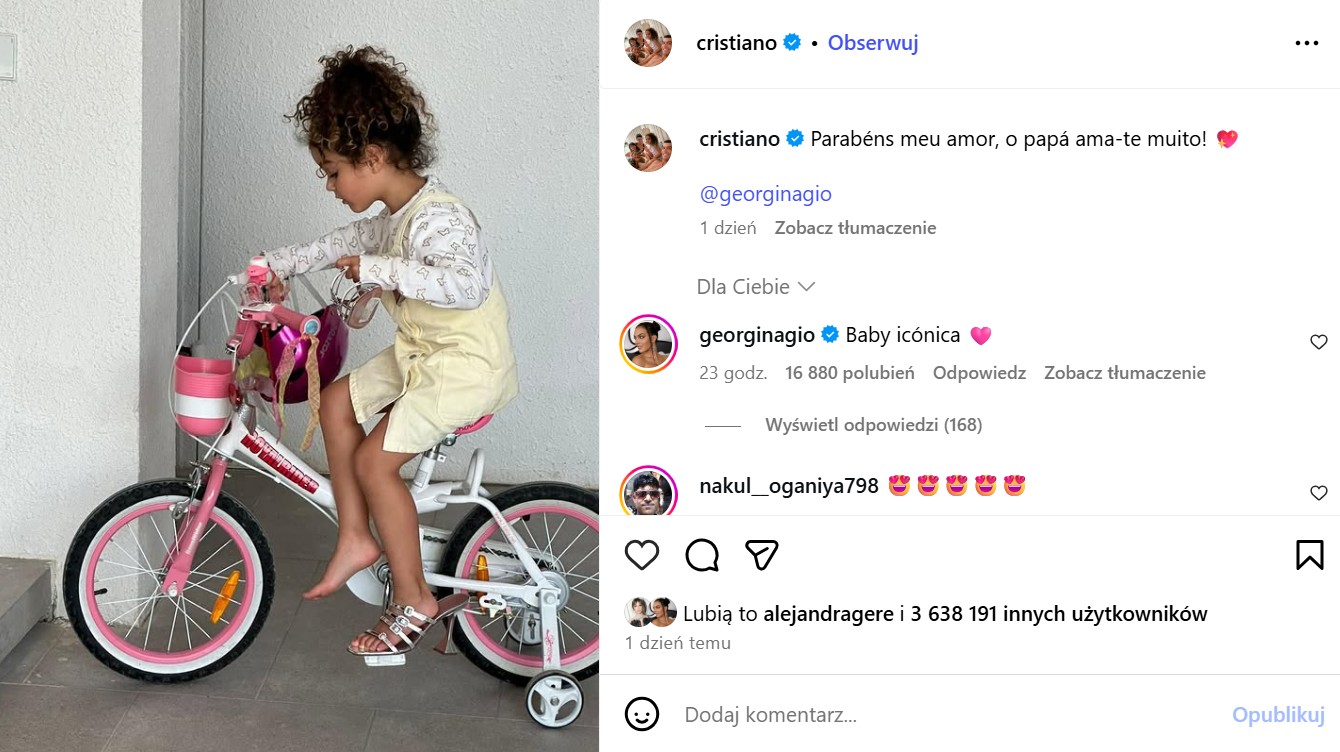 Cristiano Ronaldo na Instagramie