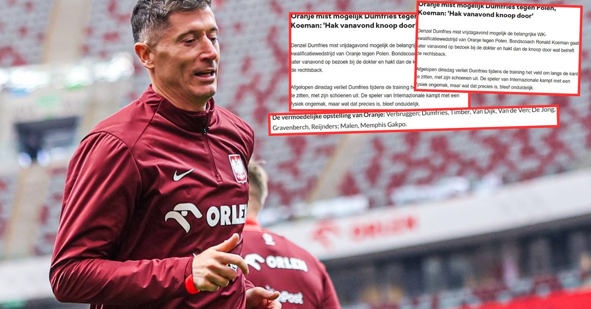Holenderskie media przed meczem z Polską